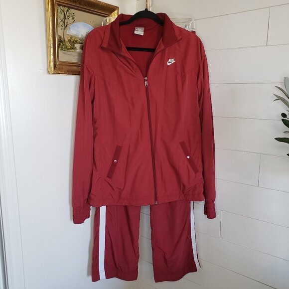 Vintage 90's Gray Tag Maroon Nike Track Suit Small/Medium - Picture 1 of 7